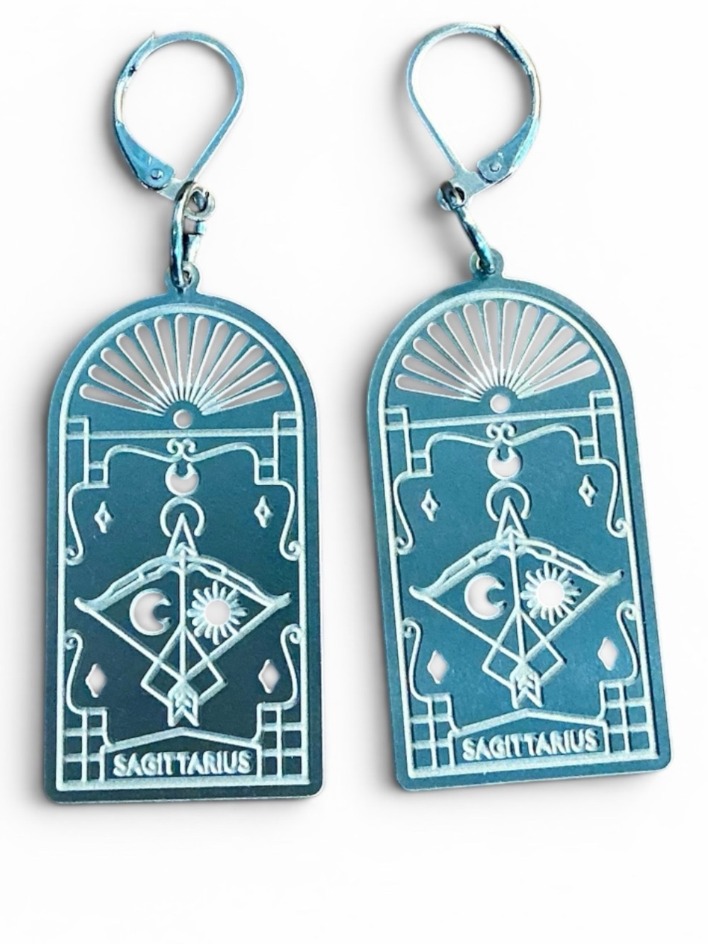 🆕 Sagittarius Zodiac Laser Etched Earrings